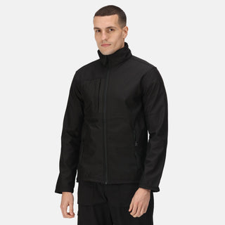Regatta Men's Octagon II 3 Layer Membrane Printable Water Repellent, Windproof, Breathable Softshell Jacket-BLACK - Borderland Muff