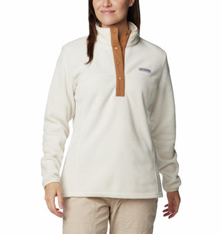 Columbia Ladies Benton Springs 1/2 Snap Pullover Fleece-CHALK - Borderland Muff