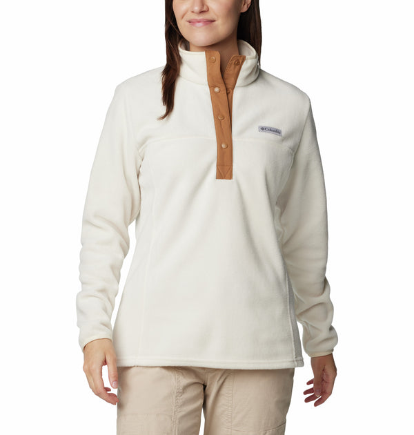 Columbia Ladies Benton Springs 1/2 Snap Pullover Fleece-CHALK - Borderland Muff