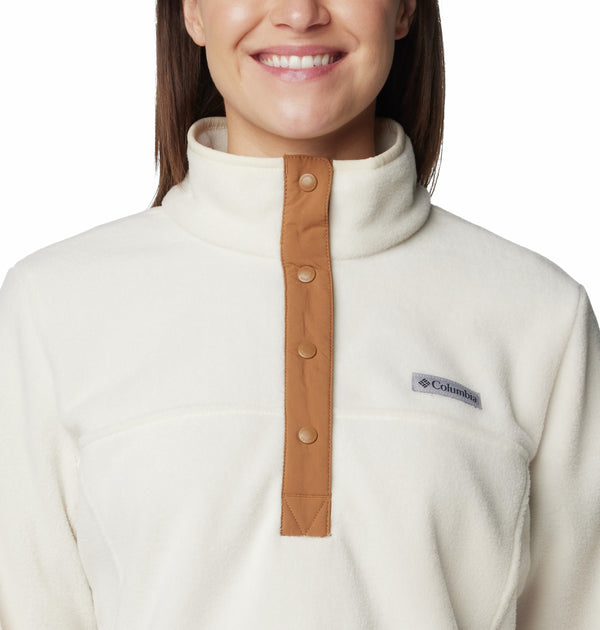 Columbia Ladies Benton Springs 1/2 Snap Pullover Fleece-CHALK - Borderland Muff
