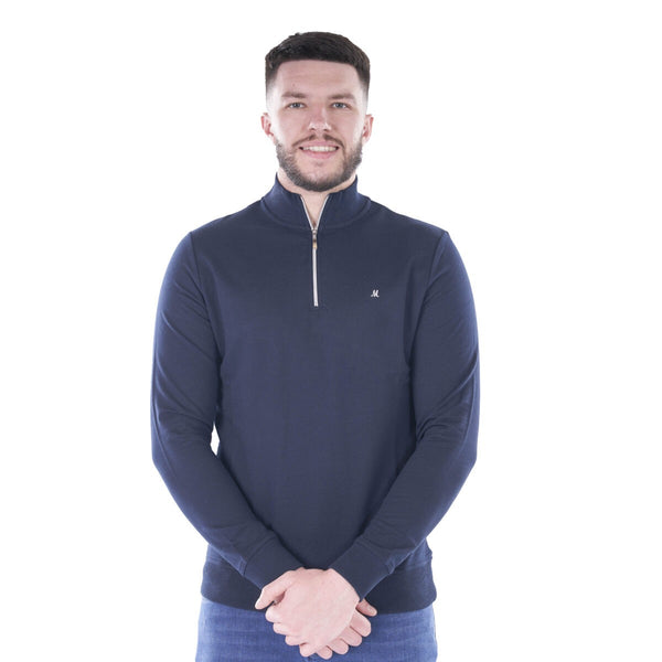 Mineral Men's Rage Quarter Zip Sweat Top-NAVY - Borderland Muff