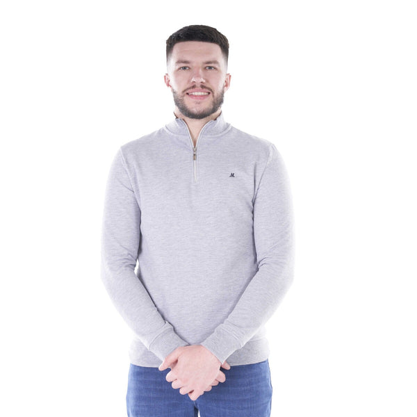 Mineral Men's Rage Quarter Zip Sweat Top-GREY MARL - Borderland Muff