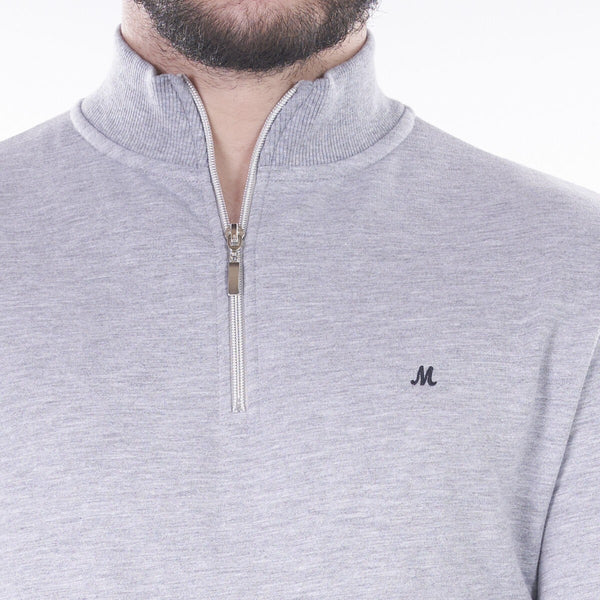 Mineral Men's Rage Quarter Zip Sweat Top-GREY MARL - Borderland Muff