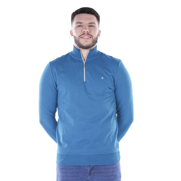 Mineral Men's Rage Quarter Zip Sweat Top-TEAL - Borderland Muff