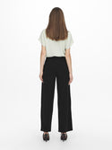 JDY Geggo Wide Leg Elasticated Waist Trousers 32" leg-BLACK BLACK - Borderland Muff