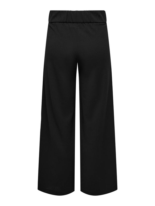 JDY Geggo Wide Leg Elasticated Waist Trousers 32" leg-BLACK BLACK - Borderland Muff