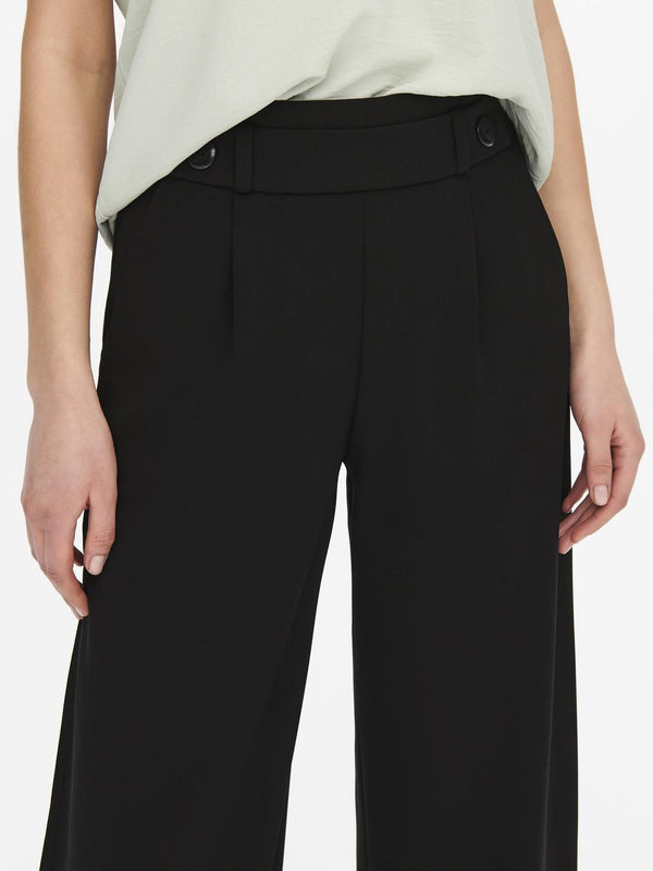 JDY Geggo Wide Fit Elasticated Trousers 30" Leg-BLACK BLACK - Borderland Muff