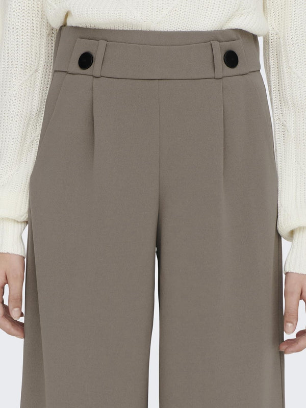 JDY Geggo Wide Fit Elasticated Trousers 30" Leg-DRIFTWOOD - Borderland Muff