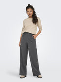 JDY Geggo Wide Fit Elasticated Trousers 30" Leg-GREY MELANGE - Borderland Muff