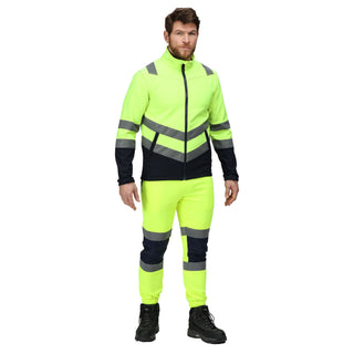 Regatta Men's Water Repellent Hi Vis 2 Tone Softshell Jacket-HIVIZ YELNVY - Borderland Muff