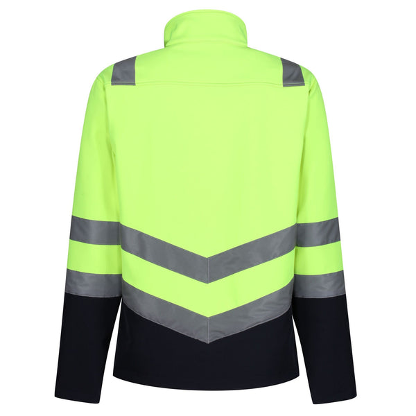Regatta Men's Water Repellent Hi Vis 2 Tone Softshell Jacket-HIVIZ YELNVY - Borderland Muff