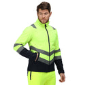 Regatta Men's Water Repellent Hi Vis 2 Tone Softshell Jacket-HIVIZ YELNVY - Borderland Muff