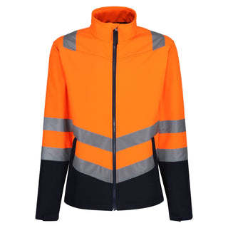 Regatta Men's Water Repellent Hi Vis 2 Tone Softshell Jacket-HIVIZ ORANVY - Borderland Muff