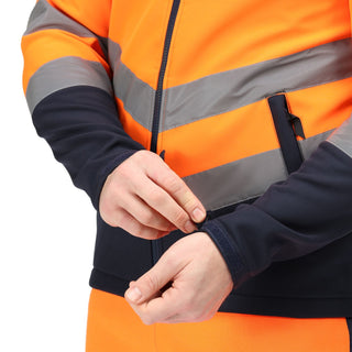 Regatta Men's Water Repellent Hi Vis 2 Tone Softshell Jacket-HIVIZ ORANVY - Borderland Muff