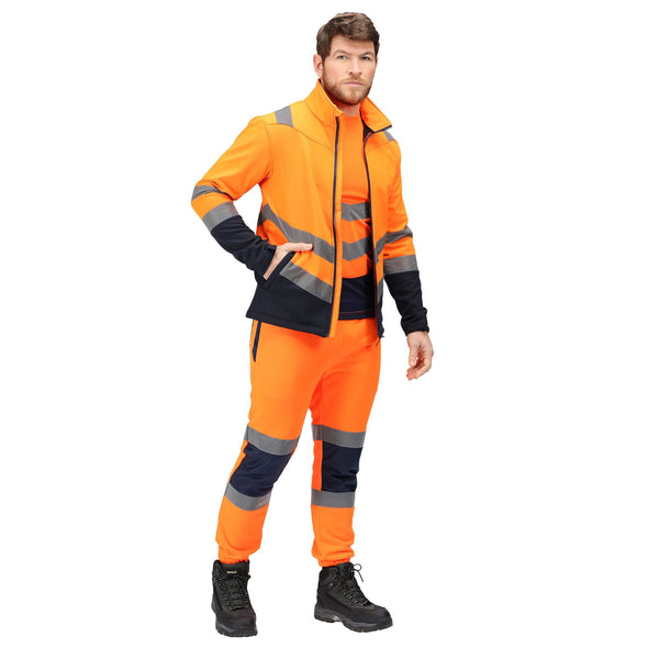 Regatta Men's Water Repellent Hi Vis 2 Tone Softshell Jacket-HIVIZ ORANVY - Borderland Muff