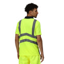 Regatta Men's Hi Vis Short Sleeve Wicking 2 Tone Zip Neck Polo-HIVIZ YELNVY - Borderland Muff