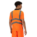 Regatta Men's Hi Vis Short Sleeve Wicking 2 Tone Zip Neck Polo-HIVIZ ORANVY - Borderland Muff