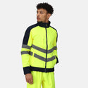 Regatta Men's Hi Vis 3 Layer Reflective Softshell Jacket-HIVIZ YELNVY - Borderland Muff