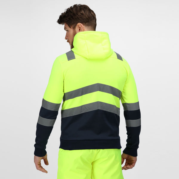 Regatta Men's Hi Vis 2 Tone Overhead Hoody-HIVIZ YELLOW - Borderland Muff