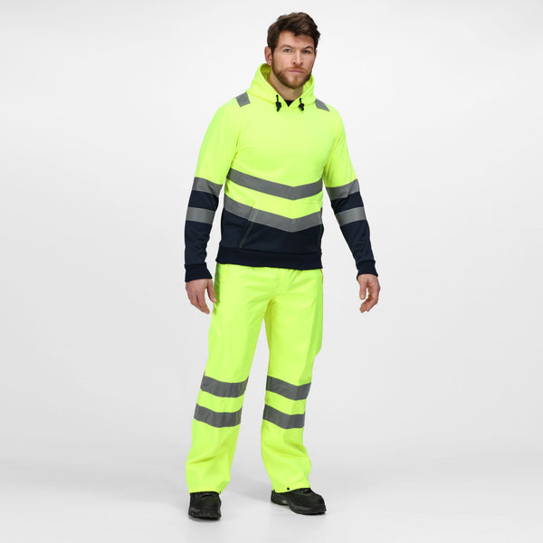 Regatta Men's Hi Vis 2 Tone Overhead Hoody-HIVIZ YELLOW - Borderland Muff