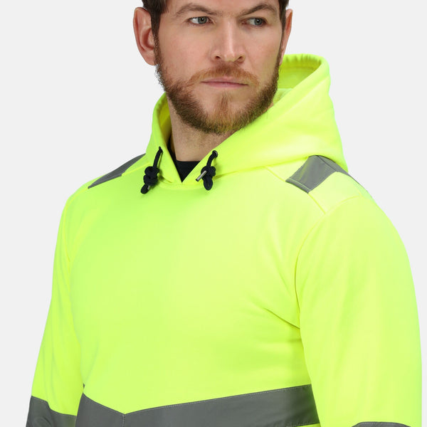 Regatta Men's Hi Vis 2 Tone Overhead Hoody-HIVIZ YELLOW - Borderland Muff