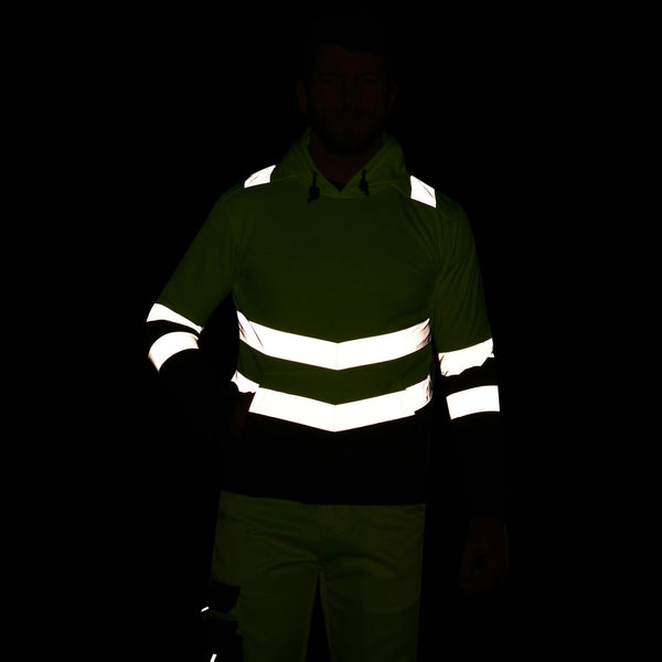 Regatta Men's Hi Vis 2 Tone Overhead Hoody-HIVIZ YELLOW - Borderland Muff