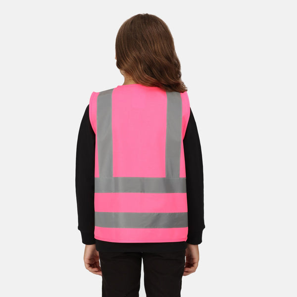 Regatta Kids Hi Vis Vest-FLURO PINK - Borderland Muff