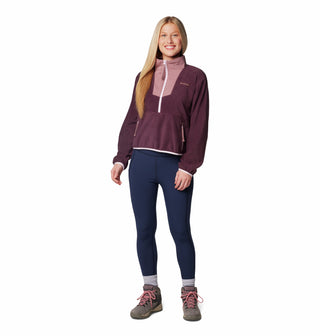 Columbia Ladies Sequoia Grove Cropped 1/2 Zip Overhead Fleece-MOONBEAM - Borderland Muff