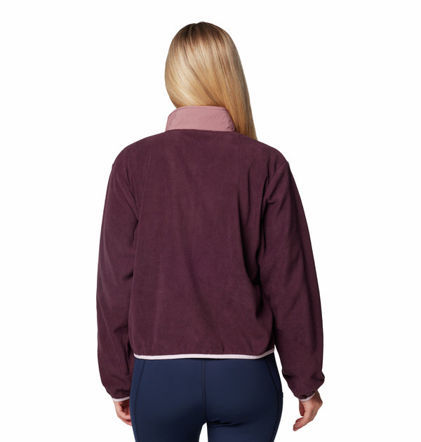 Columbia Ladies Sequoia Grove Cropped 1/2 Zip Overhead Fleece-MOONBEAM - Borderland Muff