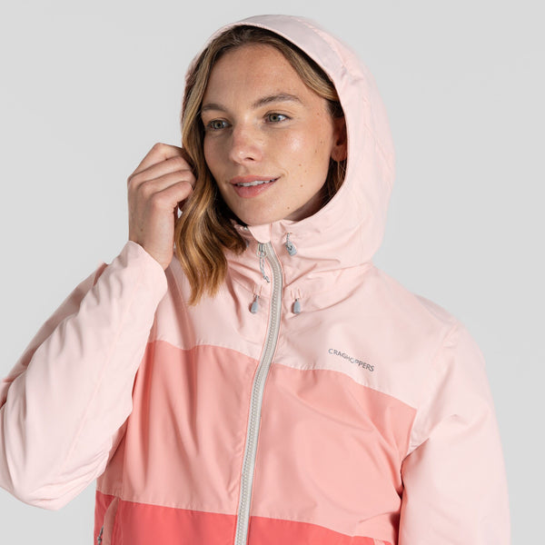 Craghoppers Ladies Kora Waterproof Breathable Wind Resistant Jacket-PEACH - Borderland Muff