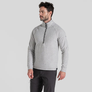 Craghoppers Mens Barn Half Zip Knit Look Fleece-GREY - Borderland Muff