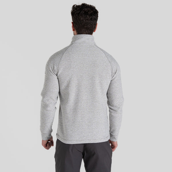 Craghoppers Mens Barn Half Zip Knit Look Fleece-GREY - Borderland Muff
