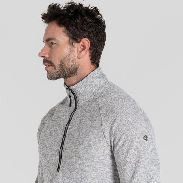 Craghoppers Mens Barn Half Zip Knit Look Fleece-GREY - Borderland Muff