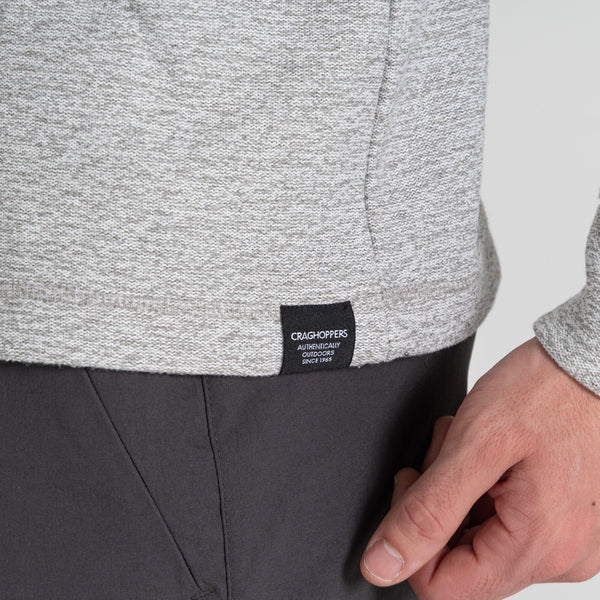 Craghoppers Mens Barn Half Zip Knit Look Fleece-GREY - Borderland Muff