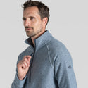 Craghoppers Mens Barn Half Zip Knit Look Fleece-BLUE - Borderland Muff