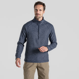 Craghoppers Mens Barn Half Zip Knit Look Fleece-BLUE NAVY - Borderland Muff