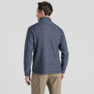 Craghoppers Mens Barn Half Zip Knit Look Fleece-BLUE NAVY - Borderland Muff