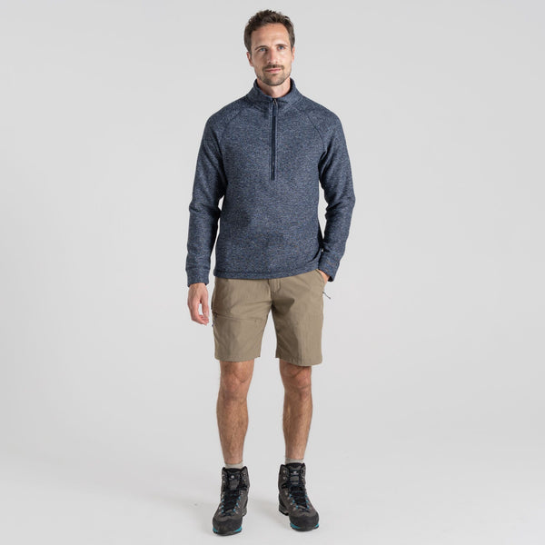 Craghoppers Mens Barn Half Zip Knit Look Fleece-BLUE NAVY - Borderland Muff