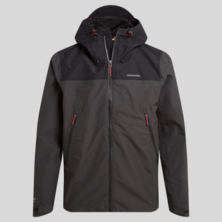 Craghoppers Mens Vanth Waterproof Breathable Wind Resistant Jacket-BLACK PEPPER - Borderland Muff