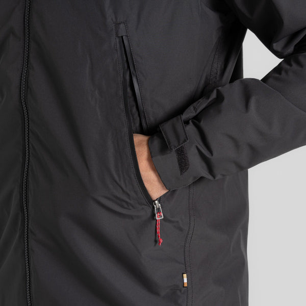 Craghoppers Mens Vanth Waterproof Breathable Wind Resistant Jacket-BLACK PEPPER - Borderland Muff
