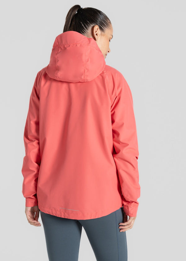 Craghoppers Ladies Ossus Waterproof Breathable Wind Resistant Jacket-CORAL - Borderland Muff