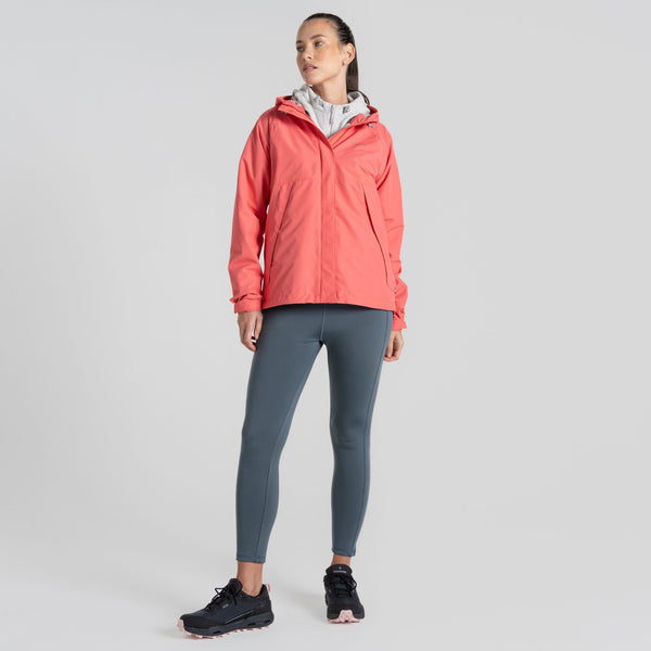 Craghoppers Ladies Ossus Waterproof Breathable Wind Resistant Jacket-CORAL - Borderland Muff