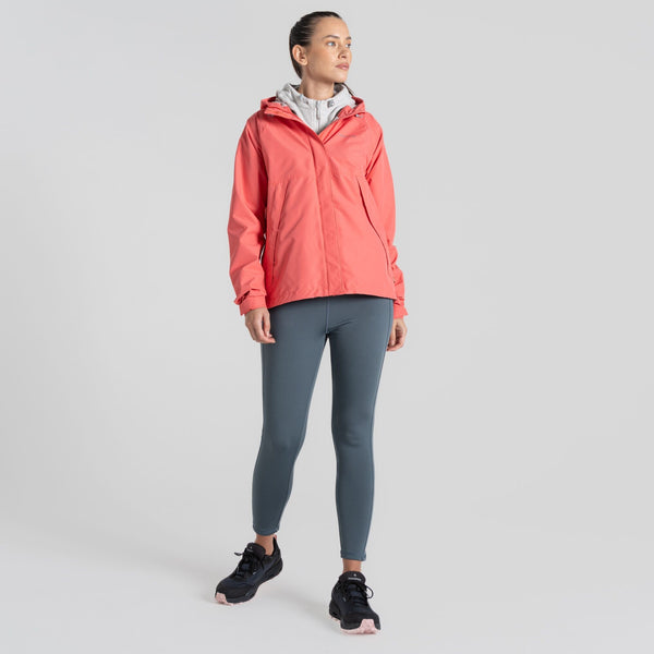 Craghoppers Ladies Ossus Waterproof Breathable Wind Resistant Jacket-CORAL - Borderland Muff