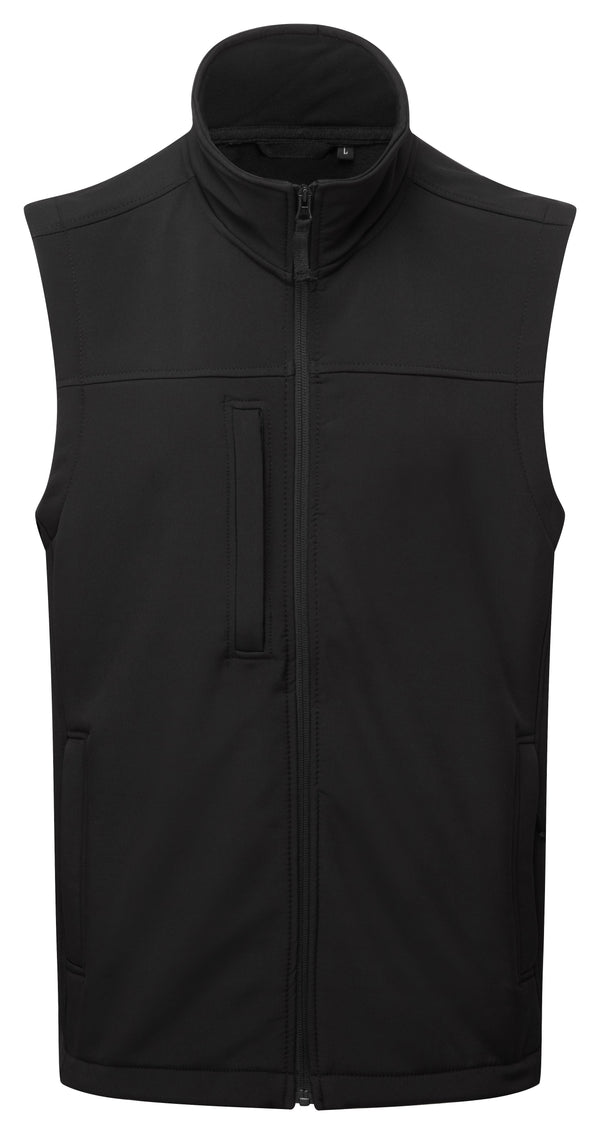 Fort Mens Breckland Windproof Breathable Fleece Lined Softshell Bodywarmer-BLACK - Borderland Muff