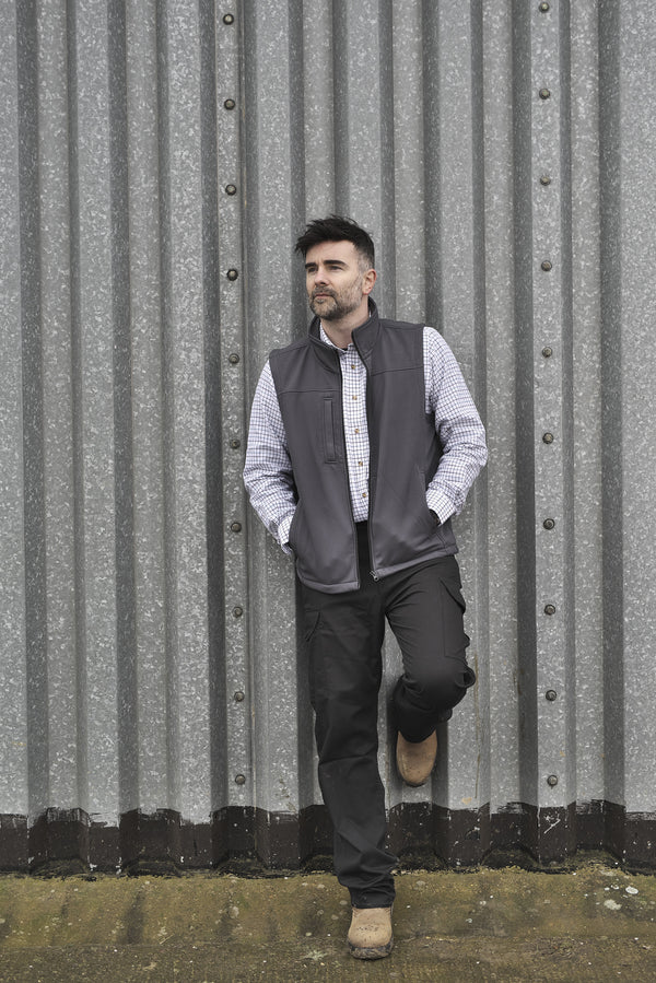 Fort Mens Breckland Windproof Breathable Fleece Lined Softshell Bodywarmer-GREY - Borderland Muff