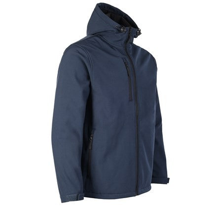 Tuff Stuff Mens Holkham Water Repellant Breathable Windproof Hooded Softshell Work Jacket-NAVY - Borderland Muff