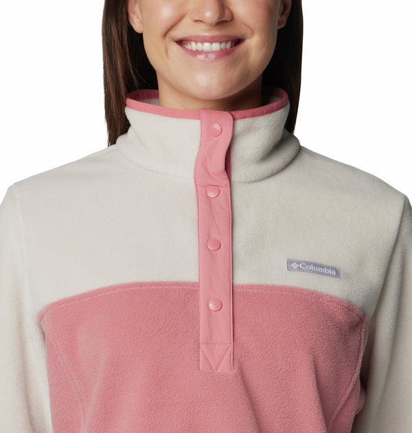 Columbia Ladies Benton Springs 1/2 Snap Pullover Fleece-PINK - Borderland Muff