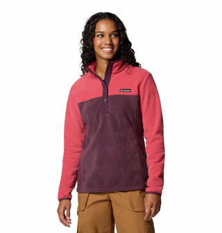 Columbia Ladies Benton Springs 1/2 Snap Pullover Fleece-RED - Borderland Muff