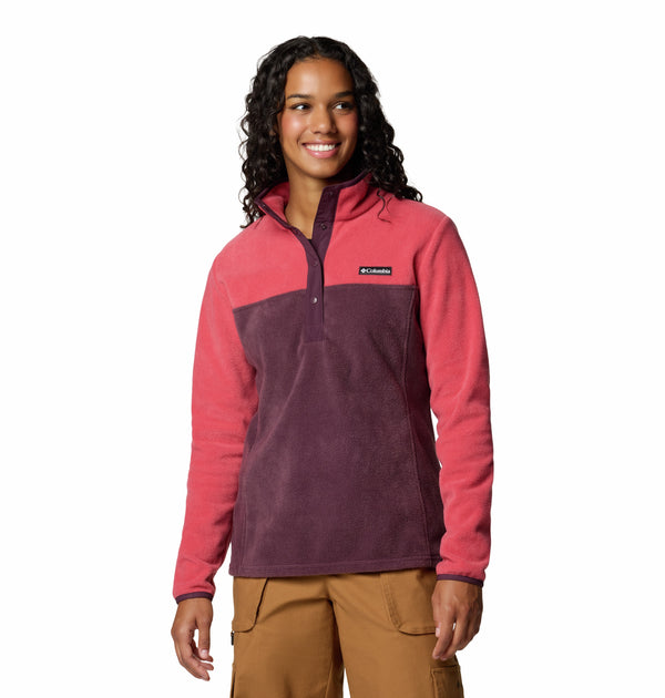 Columbia Ladies Benton Springs 1/2 Snap Pullover Fleece-RED - Borderland Muff