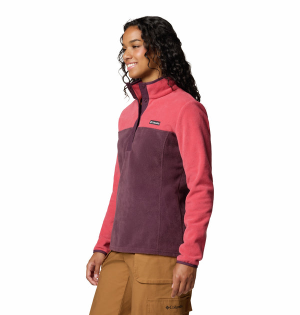 Columbia Ladies Benton Springs 1/2 Snap Pullover Fleece-RED - Borderland Muff